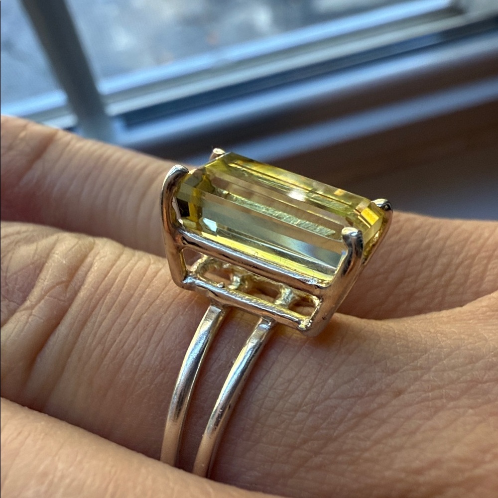 Citrine sterling silver ring size 6 - Picture 2 of 3